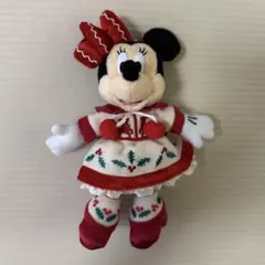 美品！クリスマス　ミニーぬいぐるみバッジ