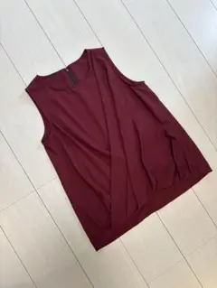極美品♡セオリー　ノースリーブ　ブラウス　ドレープ　　ボルドー　Sサイズ