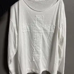 レース十字架デザイン長袖Tシャツ アジアS