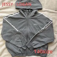 JESSY⭐︎LOGAN ジッパー付きパーカー　グレー　140サイズ