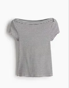 H&M リブボートネックトップス ボーダー sのサムネイル