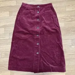 ユニクロ　コーデュロイフロントボタンスカート（ハイウエスト・丈標準69～72cm