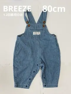 【1.2回のみ着用】BREEZE ストライプ オーバーオール