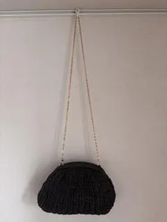MANGO ラフィア風 チェーンショルダーバッグのサムネイル