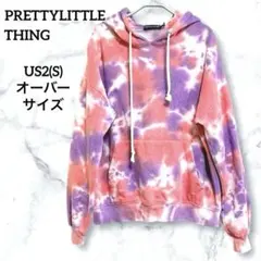 PRETTYLITTLETHING 【US2】タイダイ柄オーバーサイズパーカー