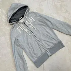 アバクロンビー＆フィッチ⭐️ロゴ入りジップアップパーカー 裏起毛 グレー S