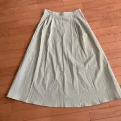 SHEIN 薄いグリーン フレアロングスカート Mサイズ