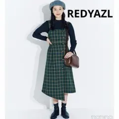 【美品】REDYAZL(レディアゼル)アシンメトリーチェック柄ジャンパースカート