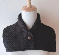 つけ襟風ミニマフラー　ブラック♪ ハンドメイド