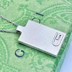 【希少】GUCCI　グッチ　Gマーク　プレート　ネックレス　シルバー　美品