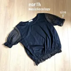 earth music&ecology ドット柄シースルー　トップス　ブラウスのサムネイル