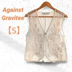 Against Gravitee　ベスト　【S】　ベージュ　レース　刺繍　スケ感