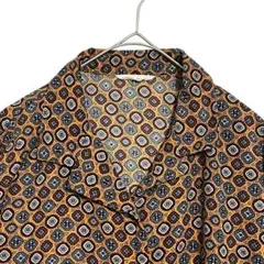 Noble Coton ドット柄 オープンカラーシャツ　【美品】　オレンジ　M