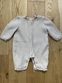 MONBÉBÉ チェック柄ロンパース S