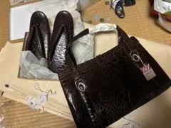 和装用バッグと草履セット ダークブラウン