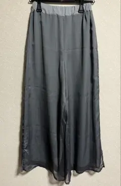 ⭐︎最終週末限定値下げ⭐︎ブルーグレー ワイドパンツ 9号 ポリエステル100%