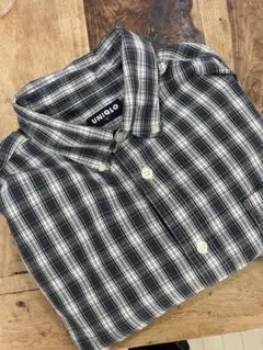 OLD UNIQLO ネイビー系チェック 長袖シャツ