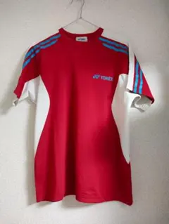 YONEXゲームシャツ 半袖レッド×ホワイト×ブルー バドミントン テニス M