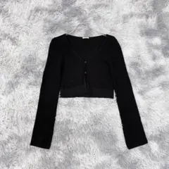 《GU》ジーユー (M) カーディガン ショート丈　クロップド丈　ブラック