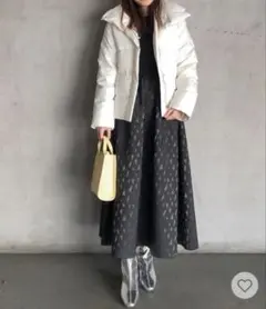 OPAQUE.CLIP ホワイト ダウンジャケット ノーカラー 襟取り外し可　M