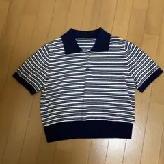 Dazy ストライプ 半袖ポロシャツ Lサイズ