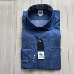 ドクターベリー　FATTURA ダークブルー ストライプ シャツ M