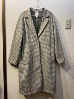 H&M チェック柄 ロングコート