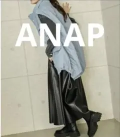 ANAP ブラック レザースカートM