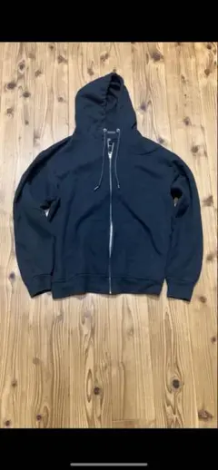 FRUIT OF THE LOOM ブラックパーカー M 古着　ジップフーディ