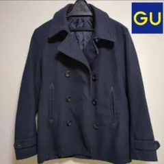 【24時間以内匿名発送】ネイビー ウール ピーコート 6ボタン GU　紺