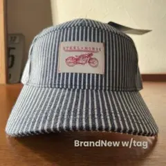 【新品未着用/新品タグ付き/レア】ヒッコリー柄 ワークキャップ アジャスタブル