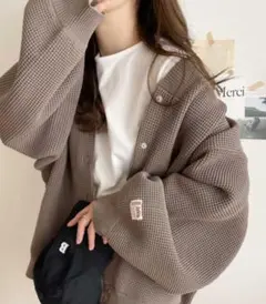 《JaVaジャバ コラボ》新触感！軽量ワッフルニットカーディガン