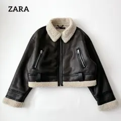 極美品ZARA フェイクムートン レザー ダブルライダース 大きいサイズ 2XL ZARA ザラ フェイクムートン ライダースジャケット 長袖 無地 裏