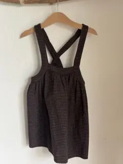 ZARA ブラウンチェック ジャンバースカート 3歳用