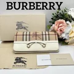 ✨希少✨BURBERRY 長財布 リボン レザー シャドーホース ノバチェックのサムネイル