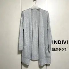 【新品タグ付】インディヴィ INDIVI 着流しロングカーディガン 冷房対策のサムネイル