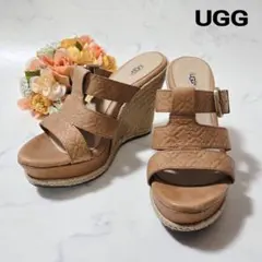 UGG アグ サンダル ウェッジソール 厚底 レザー 23cm