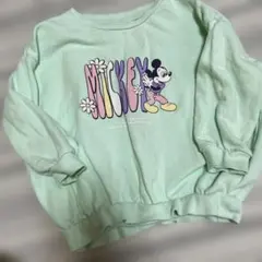 ミッキーマウス トレーナー 100cm ミントグリーン リトシー
