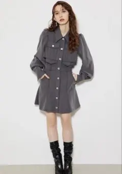 rienda クロップドレイヤードマーメイドワンピース