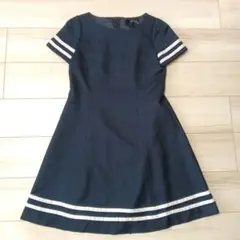 UNIVERSAL MUSE ネイビー半袖 マリン風ワンピース