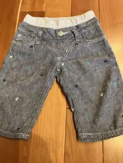 エドウィン　ハーフパンツ 110 男の子　薄手　デニム風　イカリ　刺繍