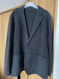 ユニクロC ニットジャケット ダークグレー XL