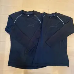 ミズノ 長袖アンダーシャツ 160 2枚セット　ブラック　冬用