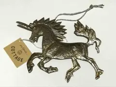 COTTAGE ブリキ雑貨　オーナメント　壁掛け　ユニコーン　インド製