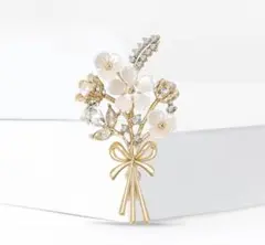 ブーケ ブローチ・小花 花束 パール 上品 フォーマル 清楚