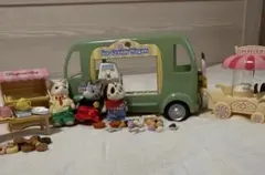 シルバニア　お店セット【アイスクリームワゴン＆ポップコーン＆ドーナツ】