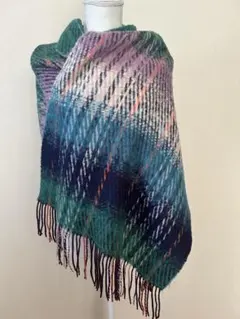多色 ショール フリンジ付き
