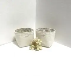 ミニ布バスケット2個セット　ハンドメイド