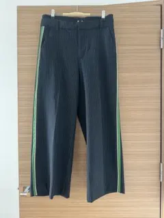 ネイビー ピンストライプ ワイドパンツ