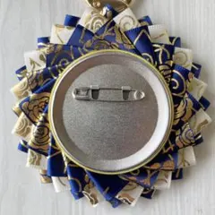 痛ロゼット 紺色 深青 白 金